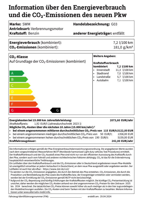 Datenblatt SWM G03